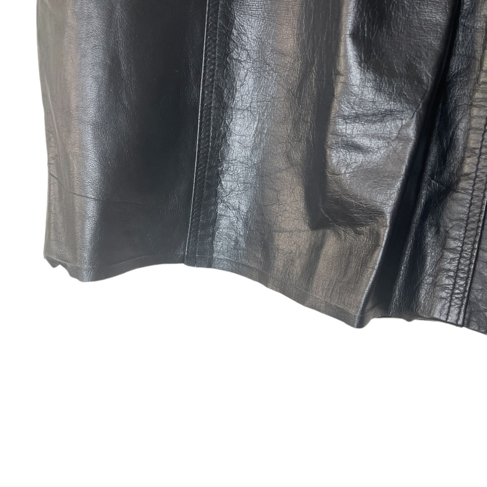 Vintage Via Mix Genuine Leather Black Skirt Size 9 - Picture 7 of 14